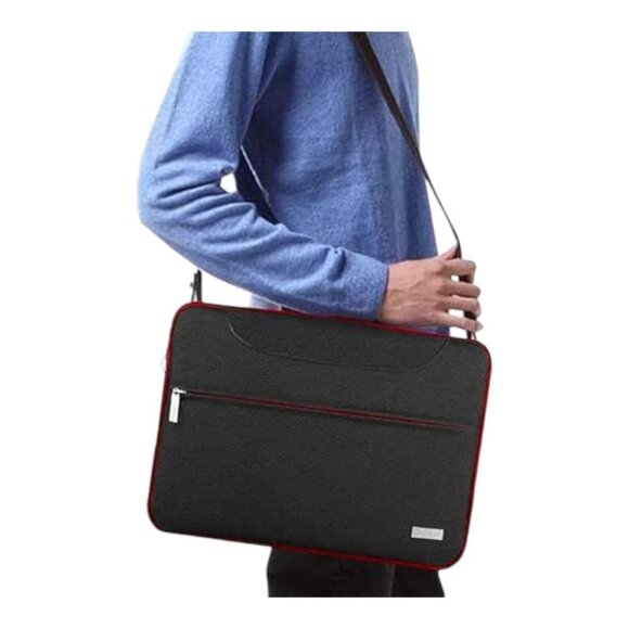 New Hseok Laptop Shoulder Bag in Black/Red‎ - Picture 1 of 12